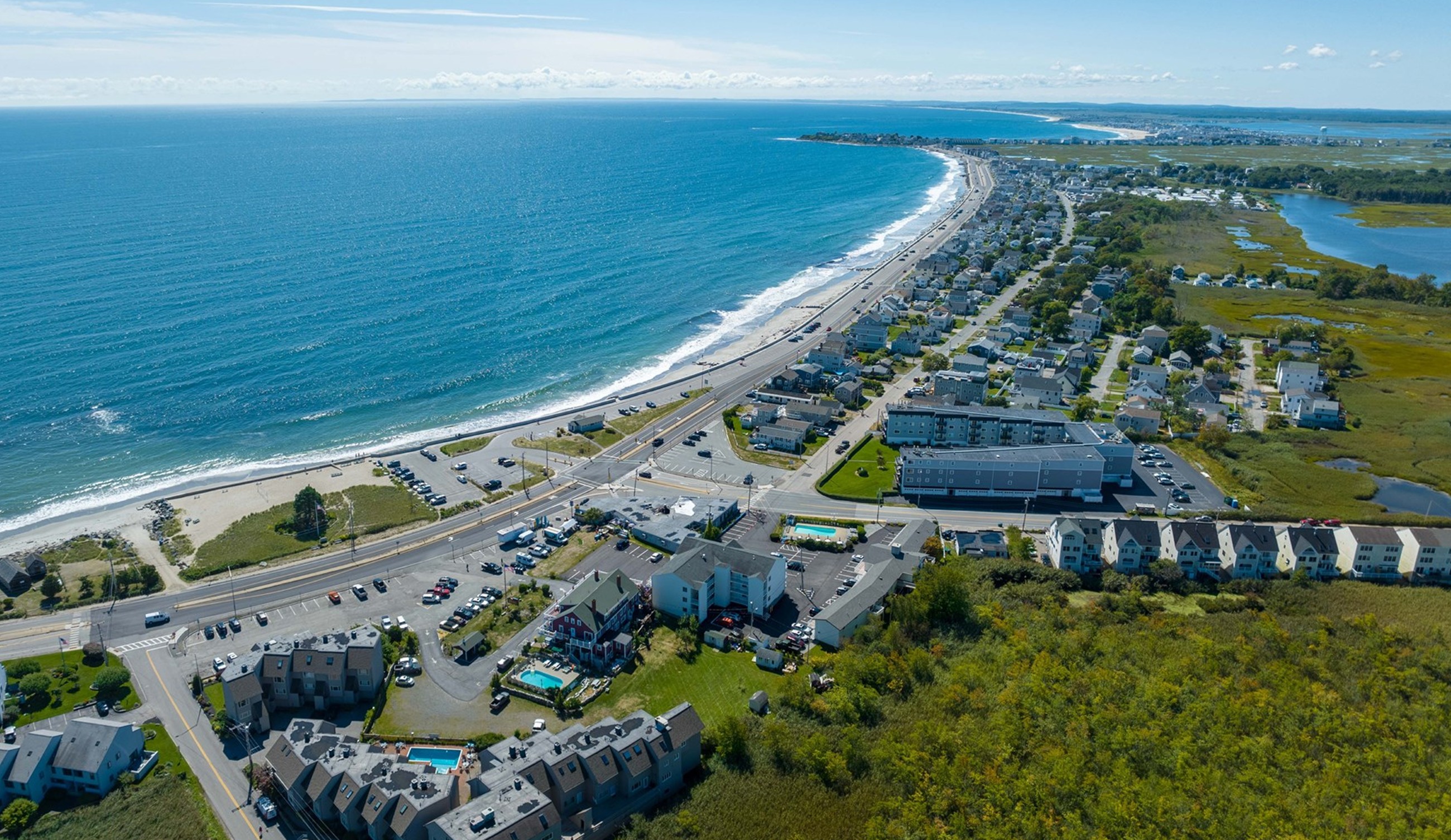 Houses on a seacoast strip