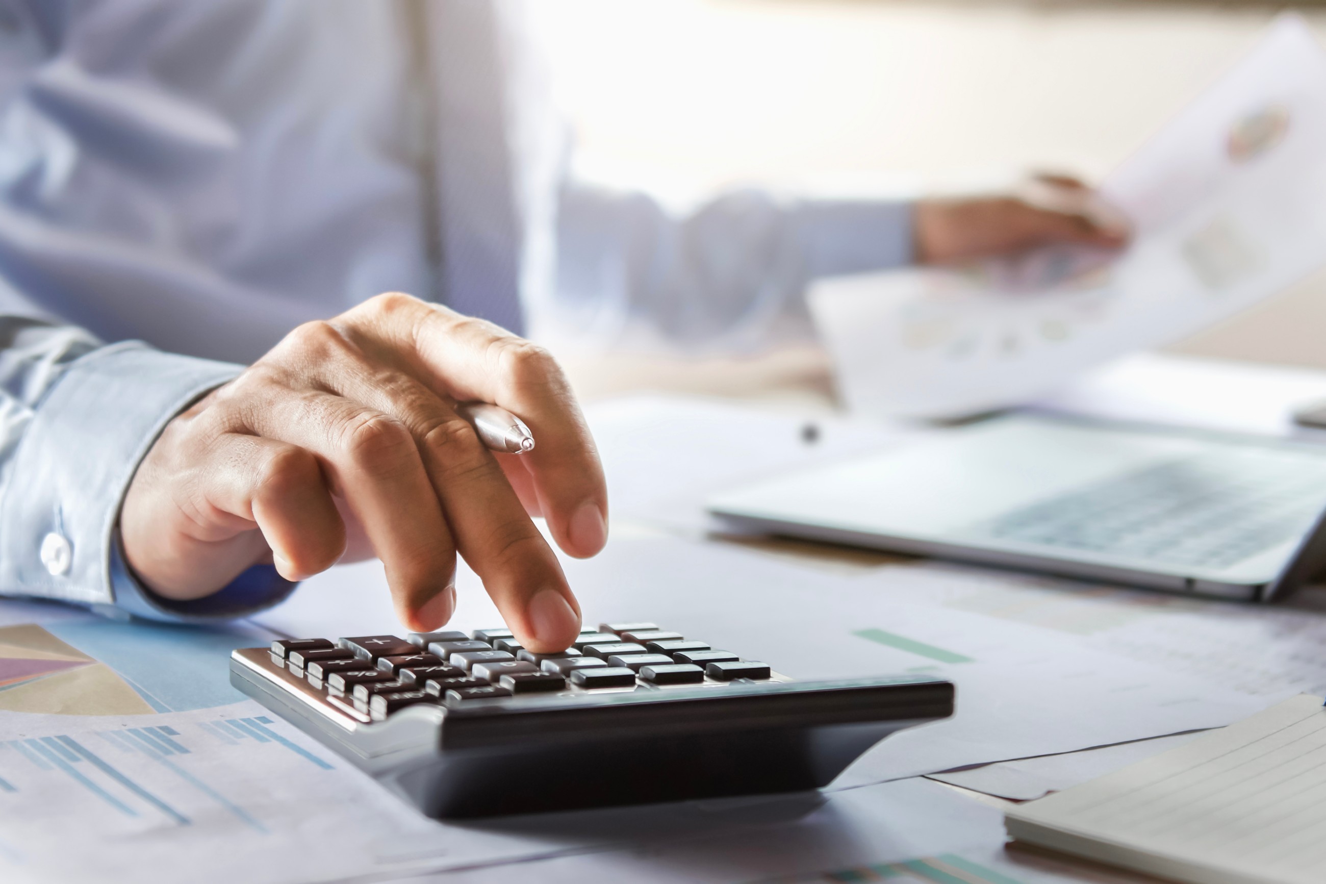 Person using a calculator